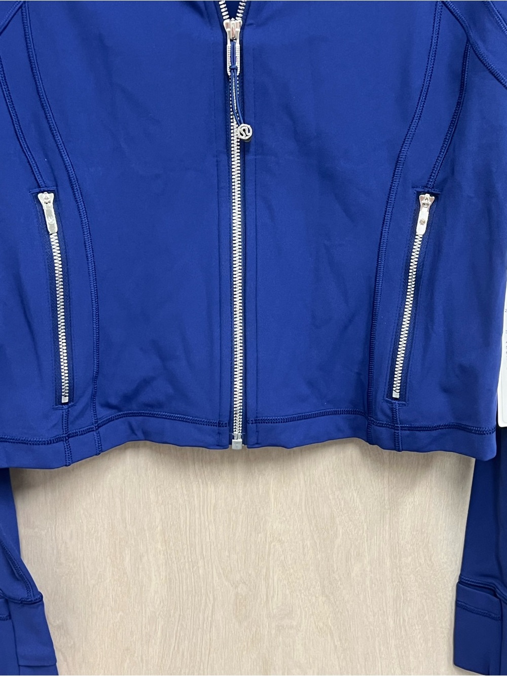 NWT Lululemon Define Cropped Jacket Nulu Club Blue Mirror Silver Size 12 - Picture 4 of 7